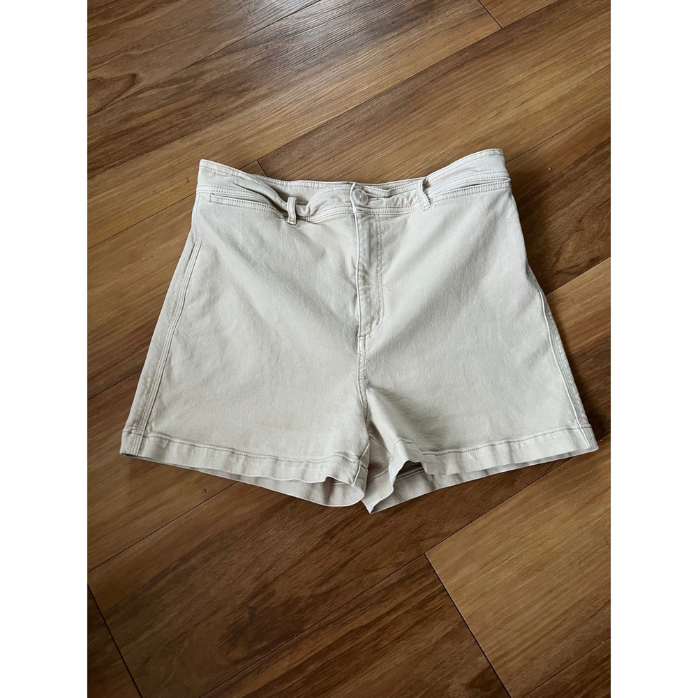 LOFT Womens Beige Stretch Twill High Waisted Summer Shorts Size 10 30 Neutral